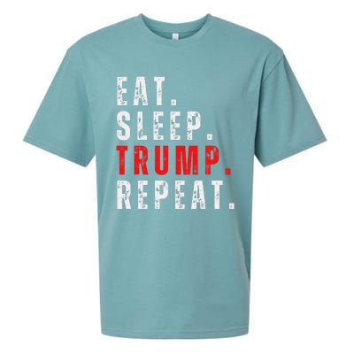 Eat Sleep Trump Repeat For President Trump 2024 Reelection Sueded Cloud Jersey T-Shirt