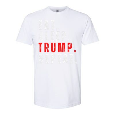 Eat Sleep Trump Repeat For President Trump 2024 Reelection Softstyle CVC T-Shirt