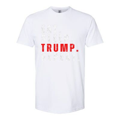 Eat Sleep Trump Repeat For President Trump 2024 Reelection  Softstyle CVC T-Shirt