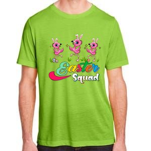 Easter Squad Three Cute Bunnies Flamingos Chocolate Eggs Funny Gift Adult ChromaSoft Performance T-Shirt