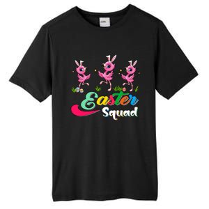 Easter Squad Three Cute Bunnies Flamingos Chocolate Eggs Funny Gift Tall Fusion ChromaSoft Performance T-Shirt