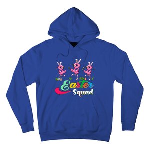 Easter Squad Three Cute Bunnies Flamingos Chocolate Eggs Funny Gift Hoodie