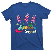 Easter Squad Three Cute Bunnies Flamingos Chocolate Eggs Funny Gift T-Shirt