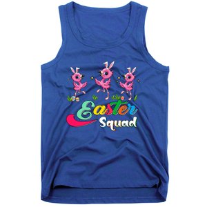 Easter Squad Three Cute Bunnies Flamingos Chocolate Eggs Funny Gift Tank Top