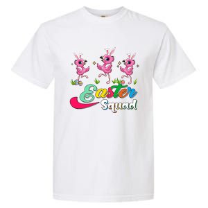 Easter Squad Three Cute Bunnies Flamingos Chocolate Eggs Funny Gift Garment-Dyed Heavyweight T-Shirt