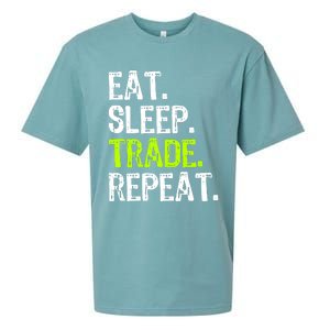 Eat Sleep Trade Repeat Day Stock Trading Trader Funny Gift Sueded Cloud Jersey T-Shirt