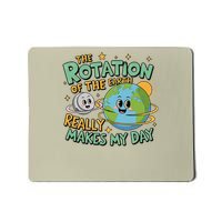 Earth Science Teacher Planet Earth Rotation Funny Space Mousepad