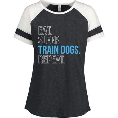 Eat Sleep Train Dogs Repeat Dog Trainer Gift Enza Ladies Jersey Colorblock Tee