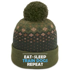 Eat Sleep Train Dogs Repeat Dog Trainer Gift The Baniff Cuffed Pom Beanie