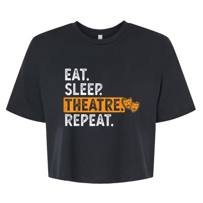 Eat Sleep Theatre Repeat Theater Bella+Canvas Jersey Crop Tee