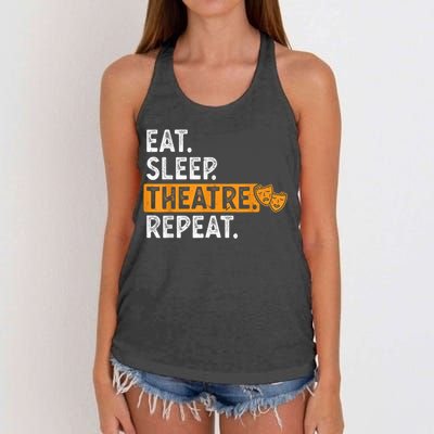 Eat Sleep Theatre Repeat Theater Women's Knotted Racerback Tank