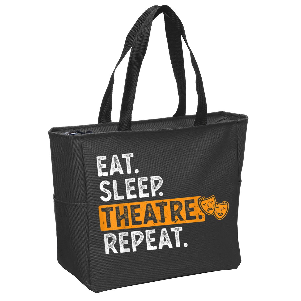 Eat Sleep Theatre Repeat Theater Zip Tote Bag