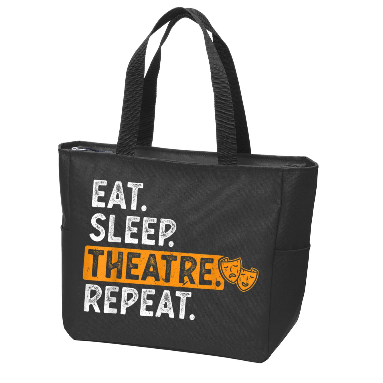 Eat Sleep Theatre Repeat Theater Zip Tote Bag