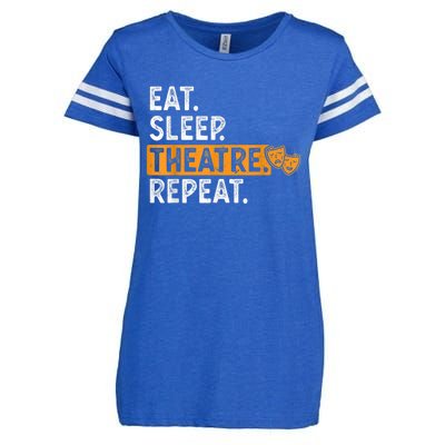 Eat Sleep Theatre Repeat Theater Enza Ladies Jersey Football T-Shirt