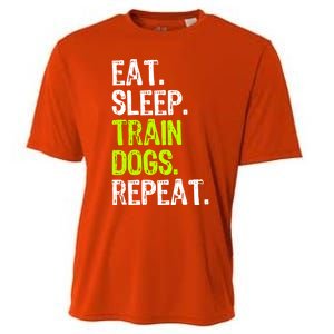 Eat Sleep Train Dogs Trainer Training Funny Meaningful Gift Cooling Performance Crew T-Shirt