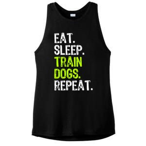 Eat Sleep Train Dogs Trainer Training Funny Meaningful Gift Ladies PosiCharge Tri-Blend Wicking Tank