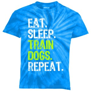 Eat Sleep Train Dogs Trainer Training Funny Meaningful Gift Kids Tie-Dye T-Shirt