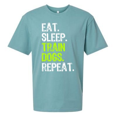 Eat Sleep Train Dogs Trainer Training Funny Meaningful Gift Sueded Cloud Jersey T-Shirt