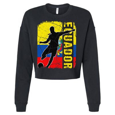 Ecuadorian Soccer Team Ecuador Flag Jersey Football Fans Cropped Pullover Crew