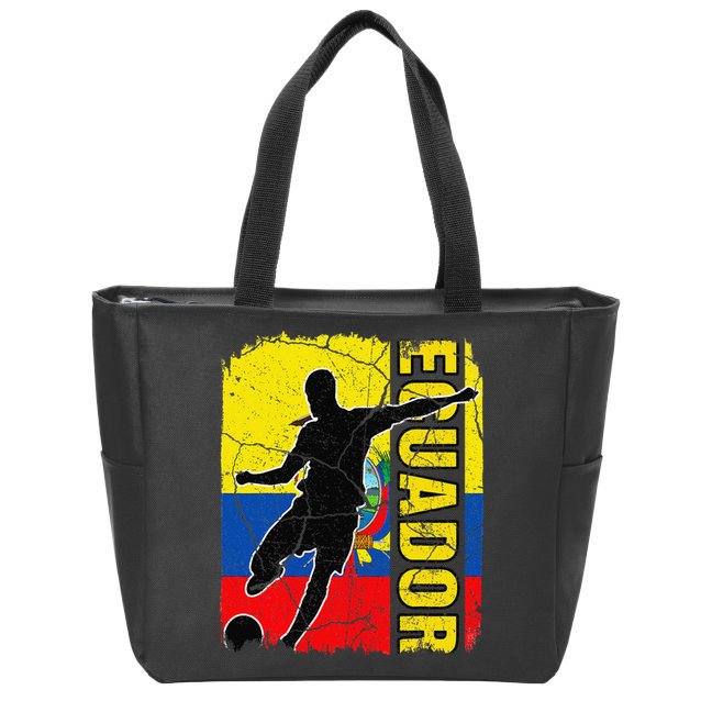 Ecuadorian Soccer Team Ecuador Flag Jersey Football Fans Zip Tote Bag