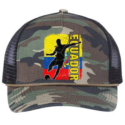 Ecuadorian Soccer Team Ecuador Flag Jersey Football Fans Retro Rope Trucker Hat Cap