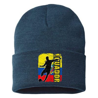 Ecuadorian Soccer Team Ecuador Flag Jersey Football Fans Sustainable Knit Beanie