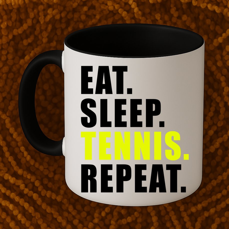 Eat Sleep Tennis Repeat Ball Sport Gift Mug