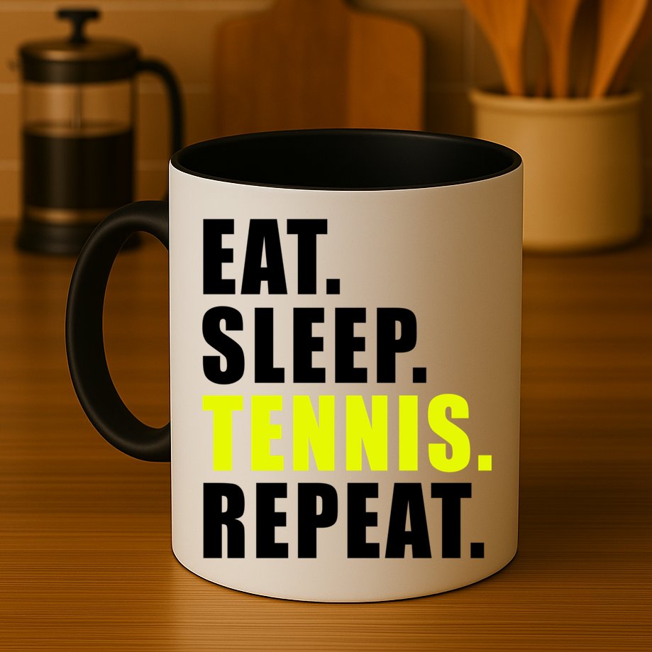Eat Sleep Tennis Repeat Ball Sport Gift Mug