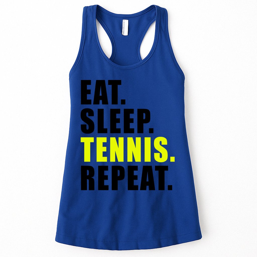 Eat Sleep Tennis Repeat Ball Sport Gift Womens Tank Top