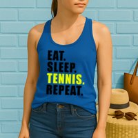 Eat Sleep Tennis Repeat Ball Sport Gift Womens Tank Top