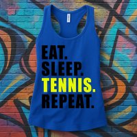 Eat Sleep Tennis Repeat Ball Sport Gift Womens Tank Top