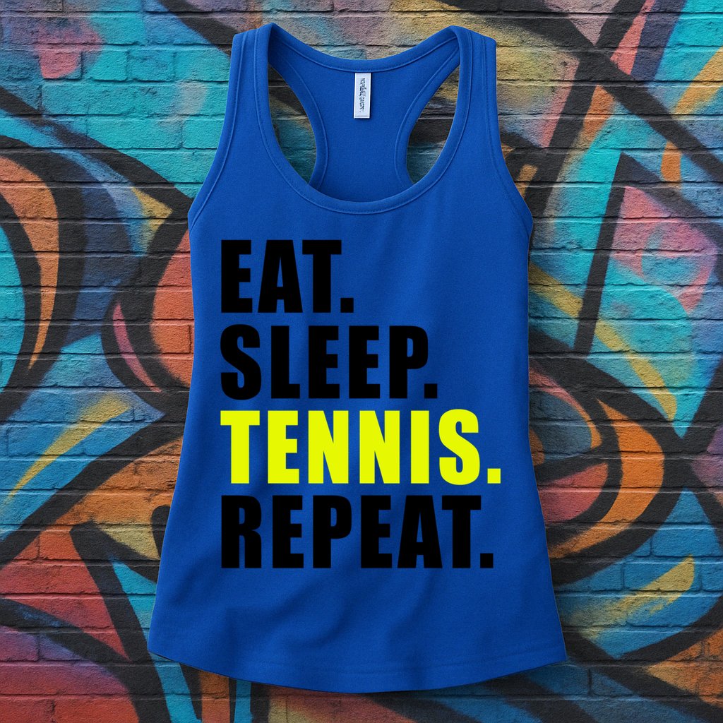 Eat Sleep Tennis Repeat Ball Sport Gift Womens Tank Top