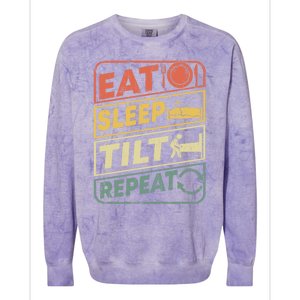 Eat Sleep Tilt Repeat Retro Game Lover Design Arcade Pinball Gift Colorblast Crewneck Sweatshirt