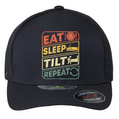 Eat Sleep Tilt Repeat Retro Game Lover Design Arcade Pinball Gift Flexfit Unipanel Trucker Cap