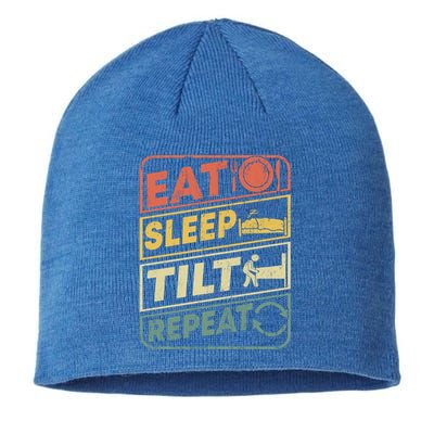 Eat Sleep Tilt Repeat Retro Game Lover Design Arcade Pinball Gift Sustainable Beanie