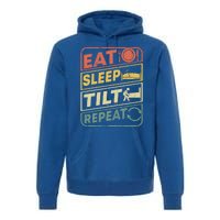 Eat Sleep Tilt Repeat Retro Game Lover Design Arcade Pinball Gift Premium Hoodie