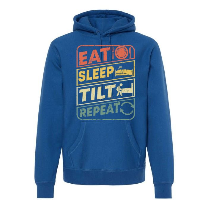 Eat Sleep Tilt Repeat Retro Game Lover Design Arcade Pinball Gift Premium Hoodie