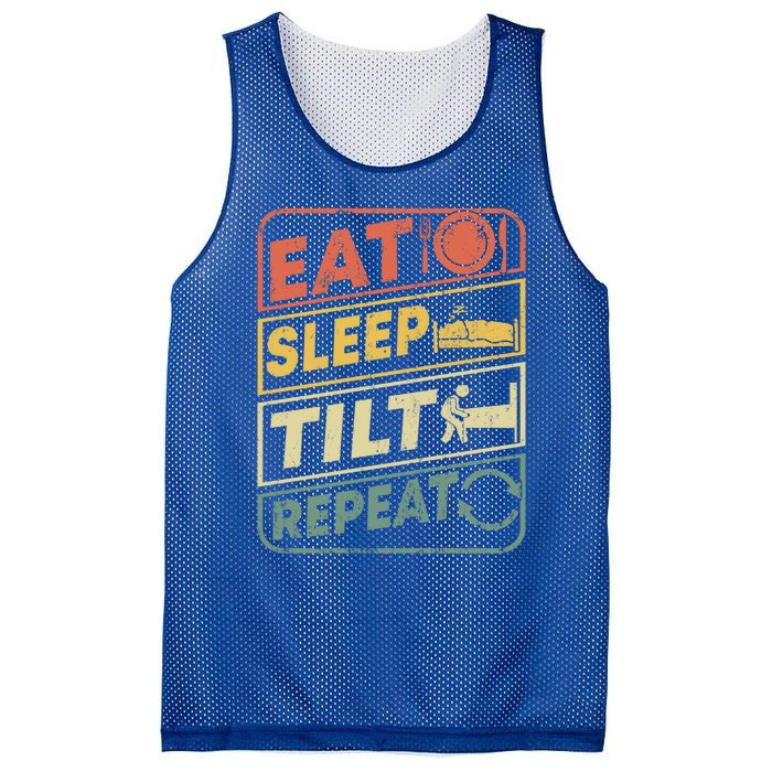 Eat Sleep Tilt Repeat Retro Game Lover Design Arcade Pinball Gift Mesh Reversible Basketball Jersey Tank