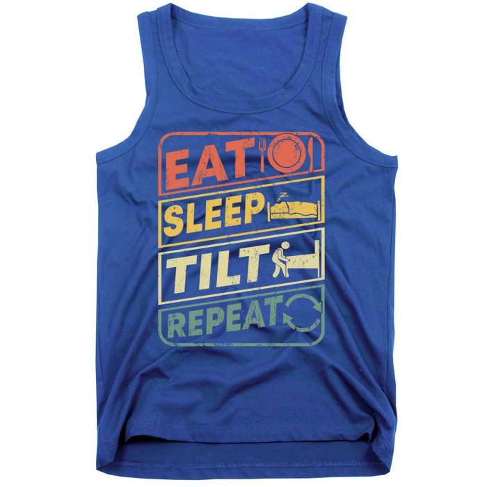 Eat Sleep Tilt Repeat Retro Game Lover Design Arcade Pinball Gift Tank Top