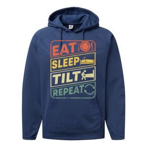 Eat Sleep Tilt Repeat Retro Game Lover Design Arcade Pinball Gift Performance Fleece Hoodie