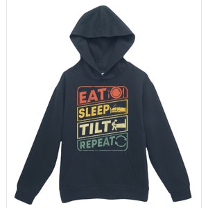 Eat Sleep Tilt Repeat Retro Game Lover Design Arcade Pinball Gift Urban Pullover Hoodie