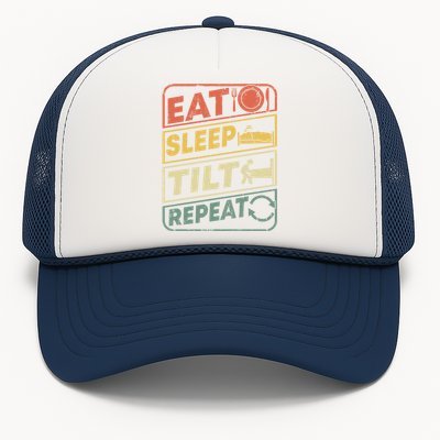 Eat Sleep Tilt Repeat Retro Game Lover Design Arcade Pinball Gift Trucker Hat