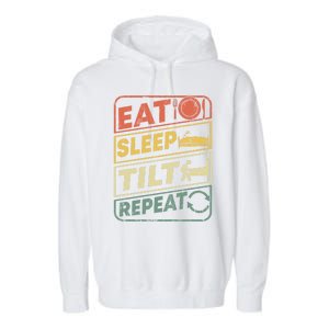 Eat Sleep Tilt Repeat Retro Game Lover Design Arcade Pinball Gift Garment-Dyed Fleece Hoodie