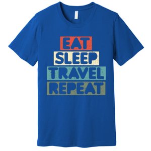 Eat Sleep Travel Beach Vacation Family Weekend Getaway Cool Gift Premium T-Shirt