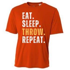 Eat Sleep Throw Repeat Retro Ultimate Frisbee Gift Cooling Performance Crew T-Shirt