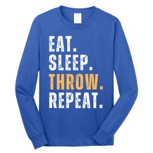 Eat Sleep Throw Repeat Retro Ultimate Frisbee Gift Long Sleeve Shirt