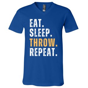 Eat Sleep Throw Repeat Retro Ultimate Frisbee Gift V-Neck T-Shirt