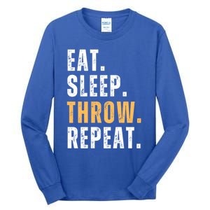 Eat Sleep Throw Repeat Retro Ultimate Frisbee Gift Tall Long Sleeve T-Shirt