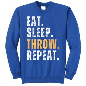 Eat Sleep Throw Repeat Retro Ultimate Frisbee Gift Tall Sweatshirt