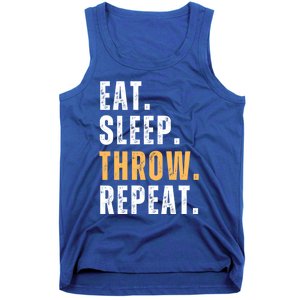 Eat Sleep Throw Repeat Retro Ultimate Frisbee Gift Tank Top